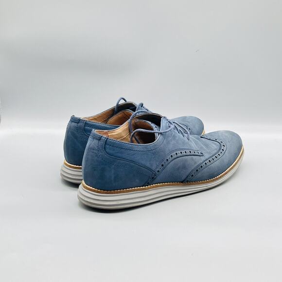 Cole Haan Shoes Mens 10.5 Blue Nubuck Grand OS Wingtip Oxford Dress Brogue main image 10
